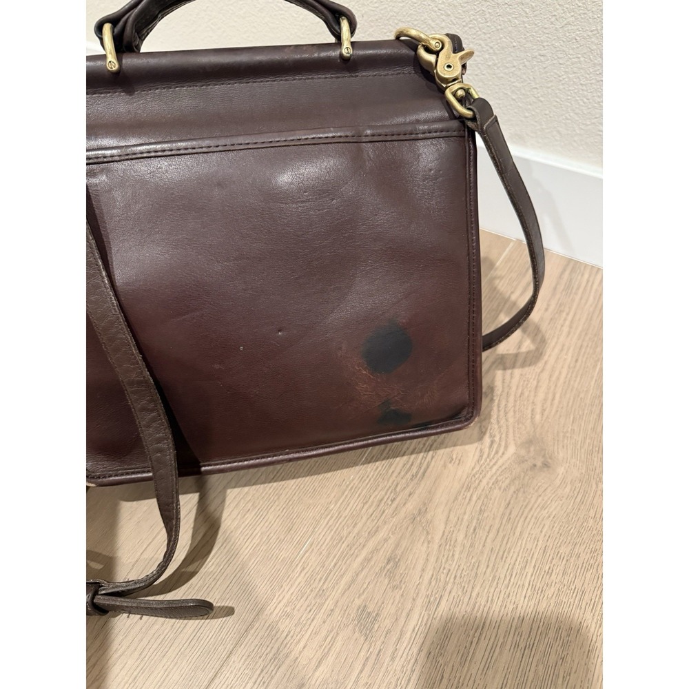 Vintage 90s Coach Willis 9927 Mahogany Brown Leather Crossbody Bag Purse Satchel - Picture 5 of 12